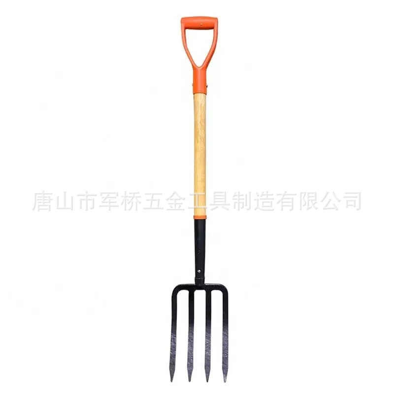 Agricultural Hardware Tool Steel Steel Fork F115 Exported to Europe， America and Africa Manganese Steel Quenching Four Teeth Steel Fork Wooden Handle Fork