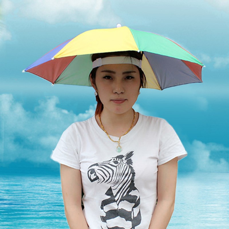2020小孩成人雨伞套头旅游儿童防晒头顶小伞帽带帽男透气头戴端午