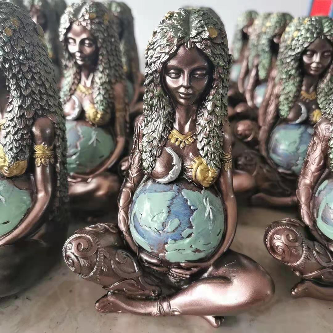跨境地球母亲立体雕像树脂摆件盖亚母亲节雕塑像大地之母