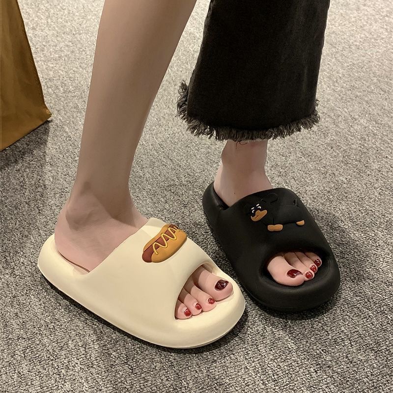 Couple Simple Cute Household Sandals Women's Summer Leisure Home Eva Deodorant Soft Bottom Bathroom Bath Slippers Men