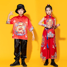 六一儿童中国服装演出儿童模特走秀时装女童爵士服装超酷时髦男女