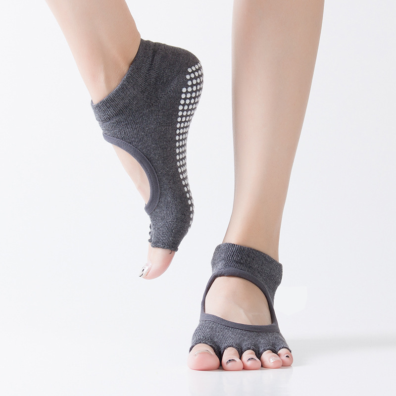 跨境爆款露背露趾瑜伽袜子 防滑透气外贸热销运动瑜伽袜厂家直销