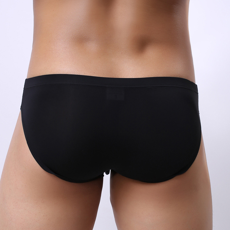 Men's Ice Silk Briefs One Piece plus Size Men's Underwear Breathable Sexy Cool Low Waist Men's Underpants Wholesale