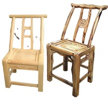 老式松木椅子家用实木靠背椅农家乐休闲椅木质餐椅儿童喂奶凳小椅