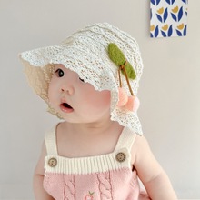 婴儿防晒遮阳帽帽子夏季薄款渔夫帽夏款遮阳萌儿童洋气女宝宝盆帽