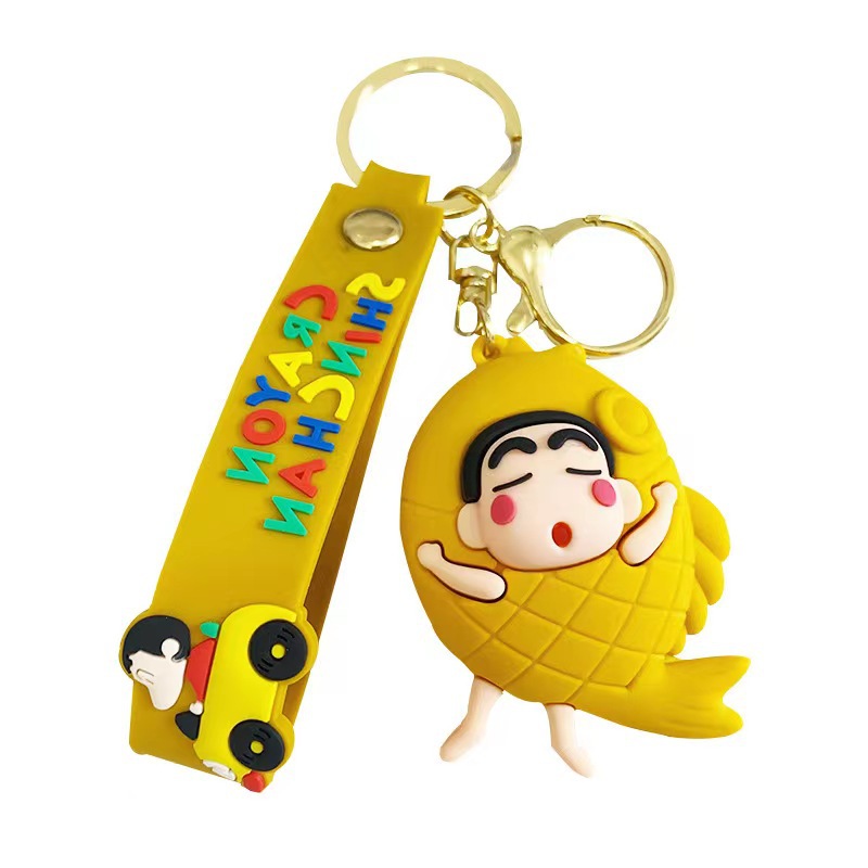 Funny Cross-Dressing Crayon Xiaoxin Lovely Key Buckle Couple Car Personality Key Chain Creative School Bag Pendant