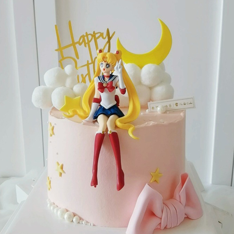 批发美少女战士蛋糕装饰月亮女神水冰月公主女孩儿童生日摆件烘焙