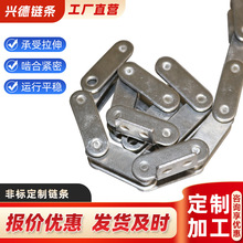 工业链条厂家直供非标双节距滚子链带耳弯板异型不锈钢工程输送链