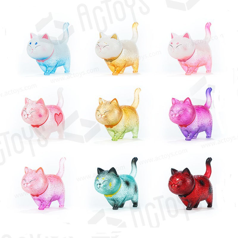 Bell Cat Hand-Made 9 Animal Mini Crystal Cat Toys Cake Baking Decoration Cute Car Ornaments