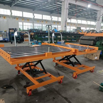 普尔夫500kg滚筒平台车辊筒升降车手动液压升高滚轮珠电动磨具车