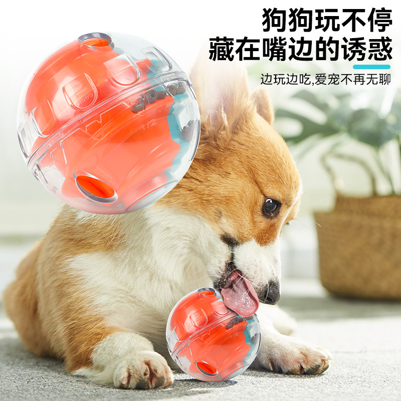 Cross-Border New Dog Toy Food Dropping Ball Bite-Resistant Fun Pet Feeder Anti-Choke Slow Food Toy Adjustable