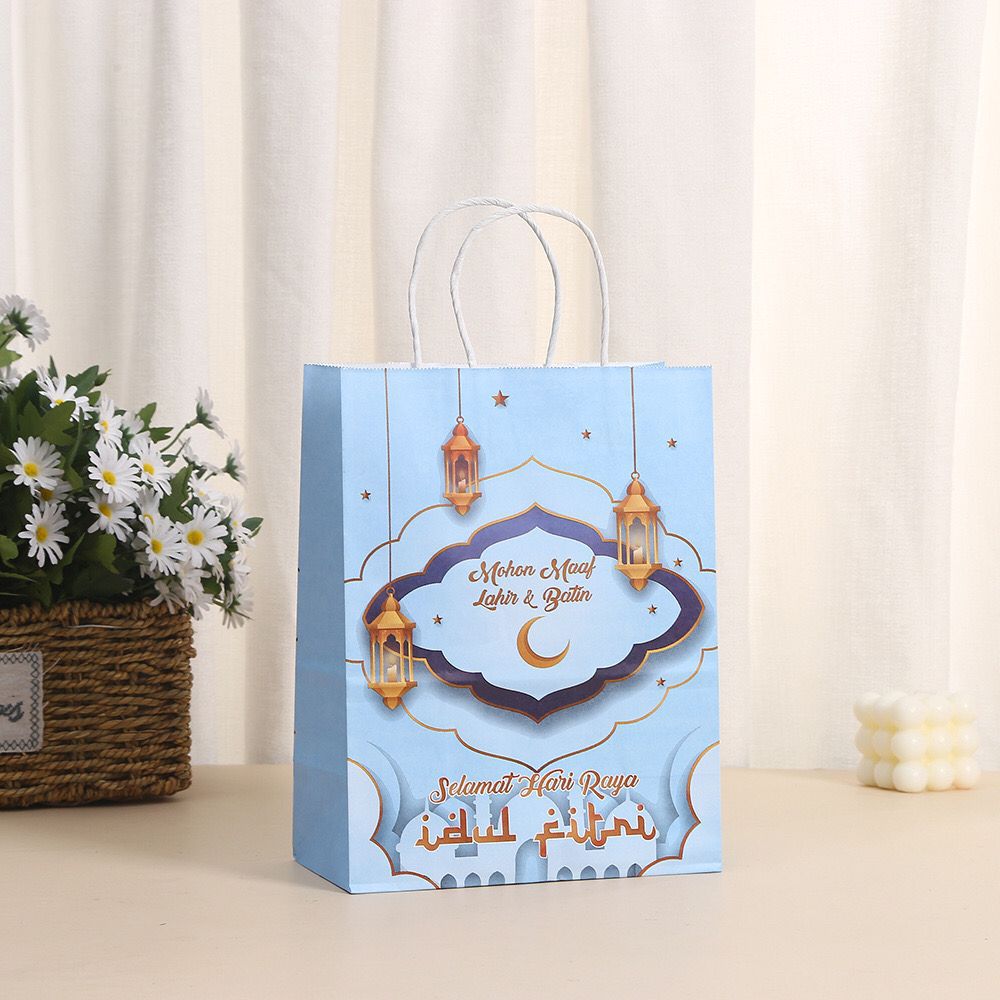 Holiday Gift Malaysia Moon Festival Paper Bag Printing Kraft Paper Portable Paper Bag Wholesale Shopping Mall Shopping Bag Bag