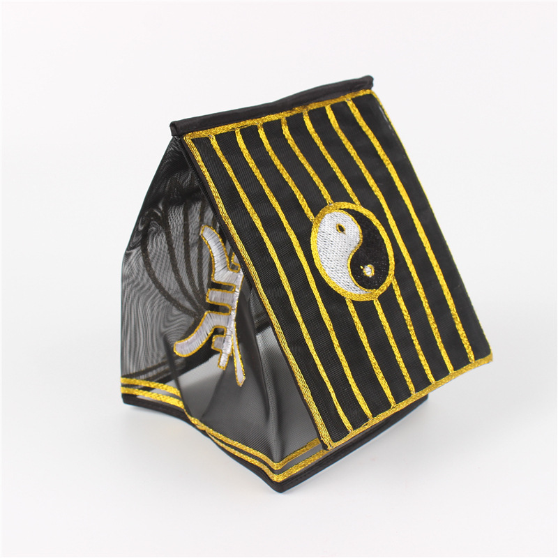 天下缘道士正一帽 道家法师帽 黑色黄色太极九梁巾 道帽道教用品