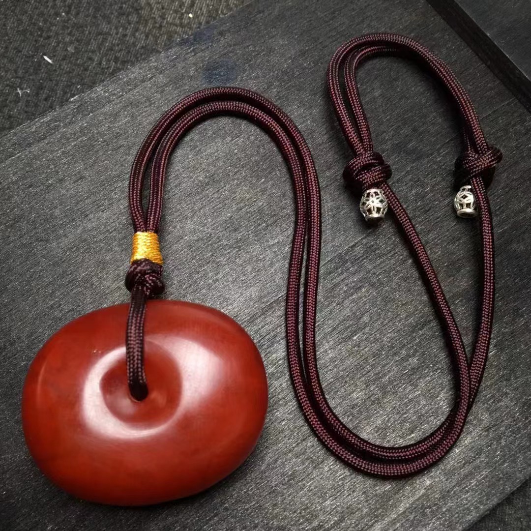 天然琥珀蜜蜡老蜜老蜡扣子藏扣吊坠项链搭配绳子蜡质浓郁厚实配饰