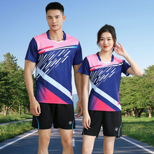 羽毛球服速干透气男女情侣比赛训练运动套装排球T恤短袖乒乓球服