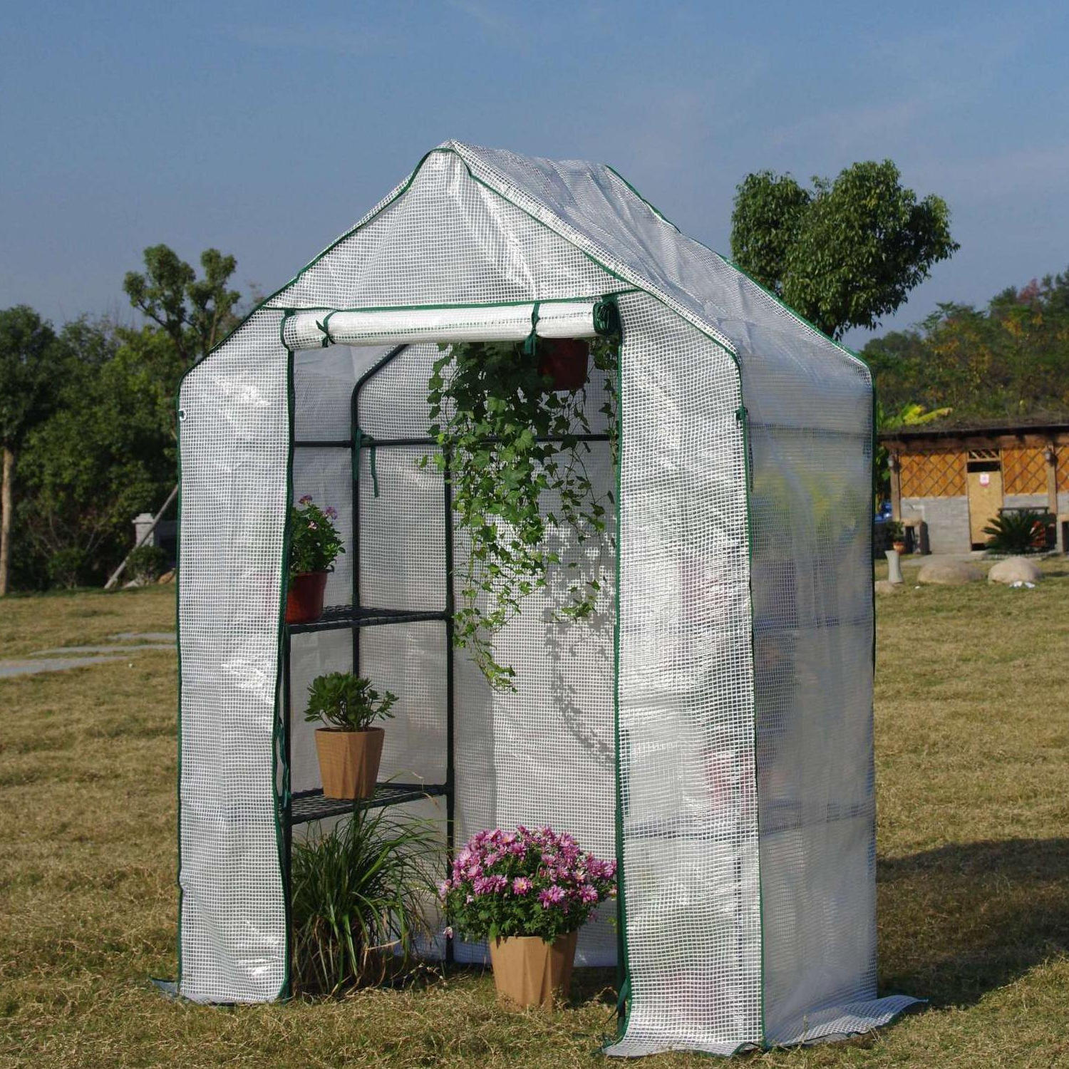 厂家直销园艺温室暖房花架植物多肉保温棚冬季植物防雨保暖房花架