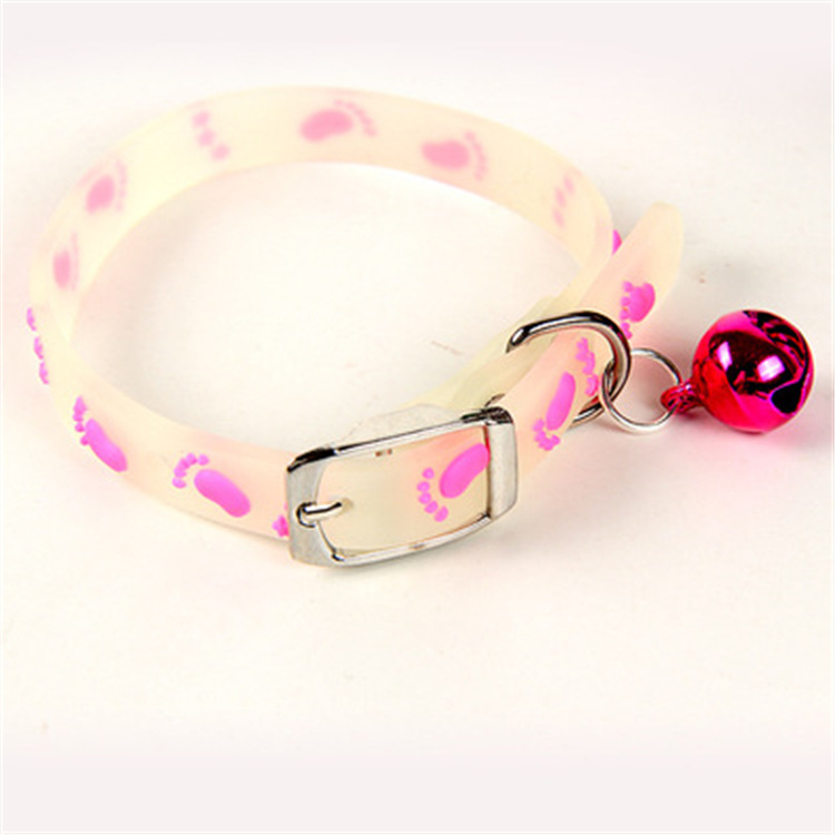 Luminous Pet Collar Cat Dog Luminous Bell Collar Adjustable Rubber Luminous Small and Medium-Sized Dogs Dog Walking Supplies