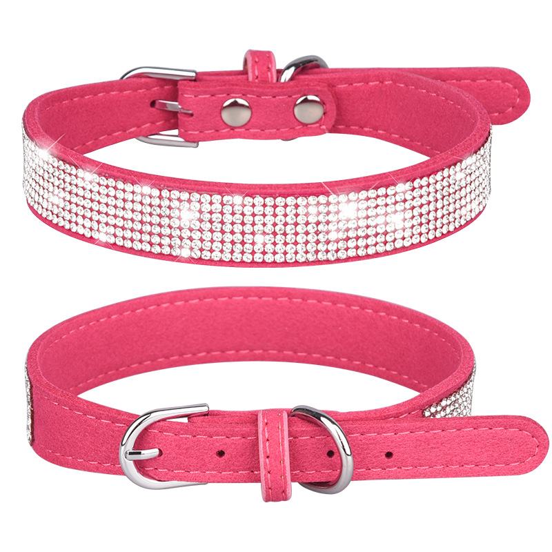 Pet Decorations Shiny Rhinestone Pet Collar Exquisite Necklace Dog Collar Small and Medium Sized Dog Hand Holding Rope Wholesale