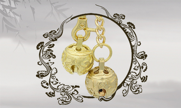 赠尔只金铃国风镂空雕花铃铛手机挂饰钥匙扣吊坠一步一响一步一想