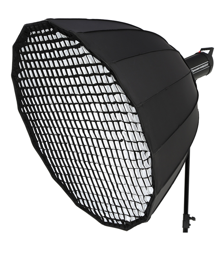摄影闪光灯保荣卡口格栅十六角90cm网格伞式快装深口抛物线柔光箱