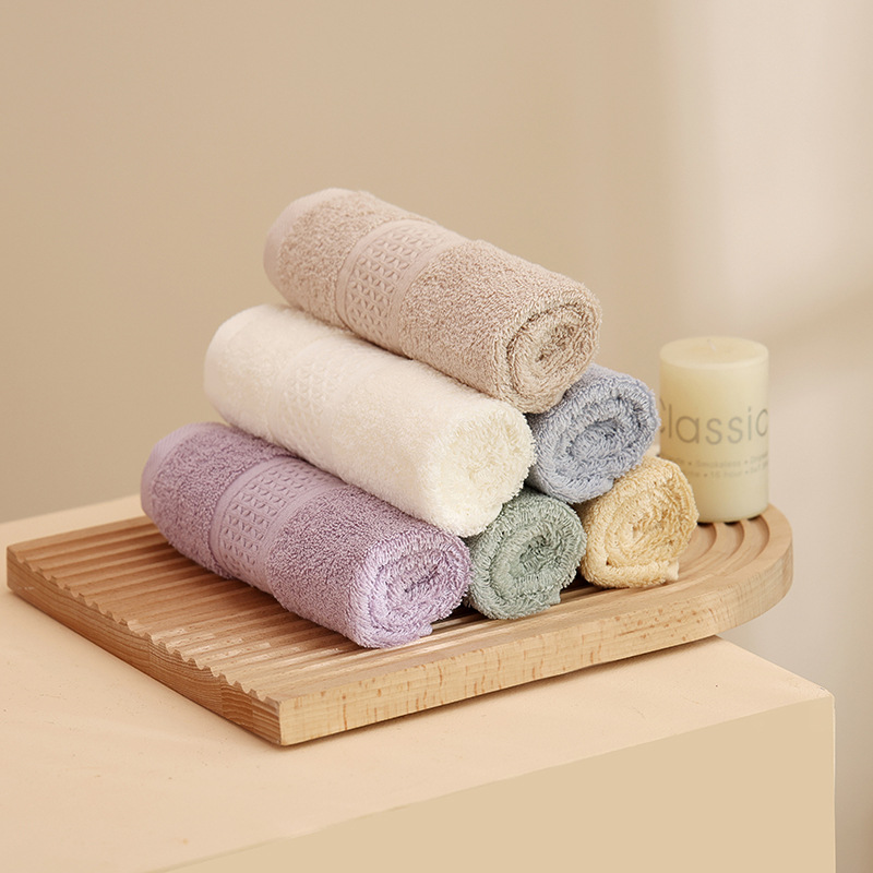 工厂批发a类长绒棉纯色毛巾 家用全棉洗脸巾亲肤柔软吸水跨境货源