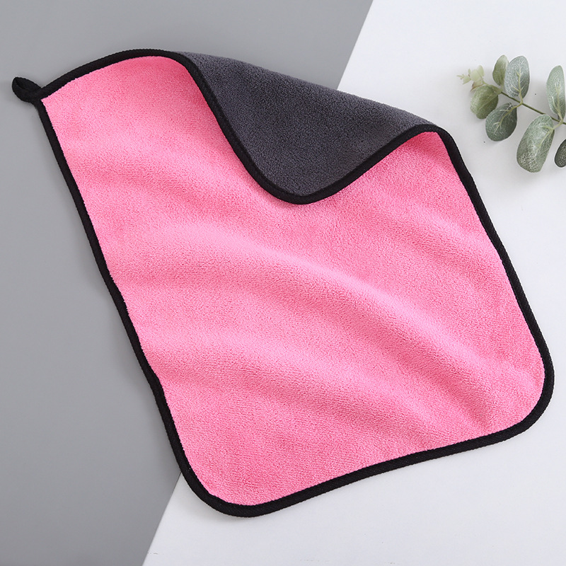 Coral Fleece Thickened Absorbent Car Towel Car Wash Towel Cleaning Supplies Towel Two-Color Double-Sided Car Towel Logo Towel