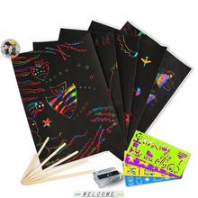 A4 Scratch Art Paper Rainbow Drawing Magic Doodle Sketch1