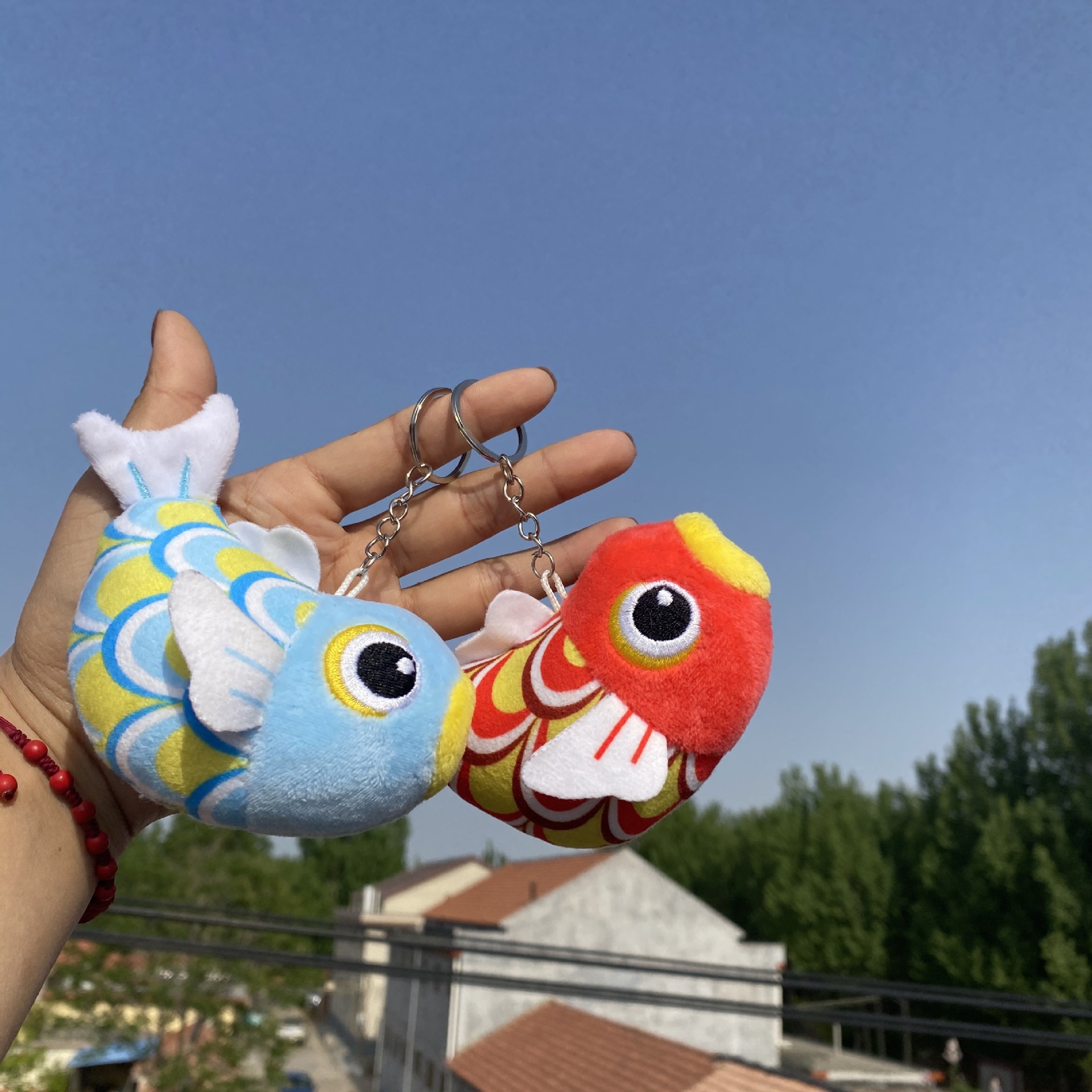 网红锦鲤毛绒玩具钥匙扣服装背包配件小朋友玩偶小公仔抓娃娃机