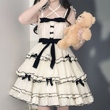 塔塔芙原创设计洛丽塔蛋糕吊带裙小洋装lolita日系公主裙发带拼色