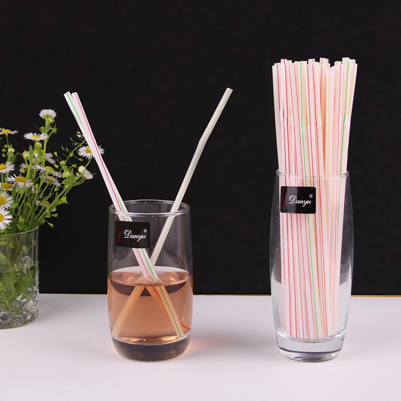 可乐豆浆吸管批发早餐店商用一次性独立包装彩色吸管短5mm*197mm