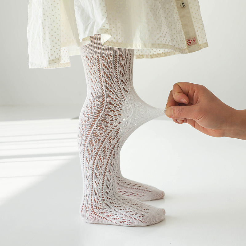 夏女童宝宝打底裤婴儿连裤袜儿童连体袜子薄款镂空移1