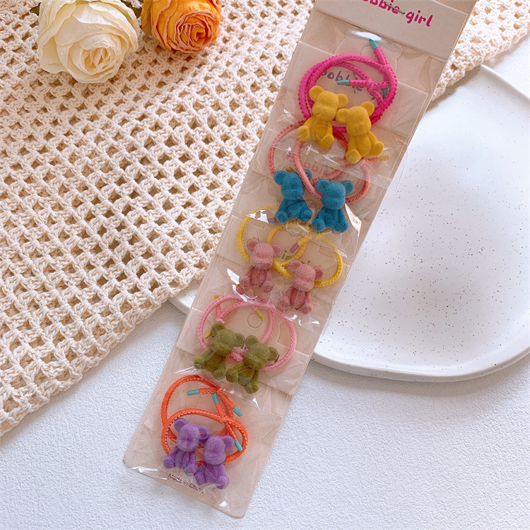 New Children's Cartoon Strawberry Bear Hair Ring Little Girl Hair Band Hair Rope Cute Princess Hair Accessories Hair Ring