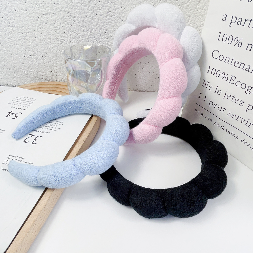 Europe and America Cross Border Spa Hair Band Twist Sponge Headband Female High Skull Top French Fashion Face Wash Makeup Headband Hair Accessories