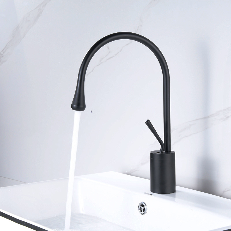 European-Style Basin Faucet Bathroom Cabinet Rotating Table Basin Faucet Bathroom Balcony Hot and Cold Water Drop Faucet Water Tap