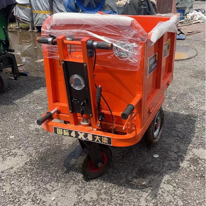 建筑工地用电动手推车拉砖翻斗车养殖上料搬运拉粪上料拉货车