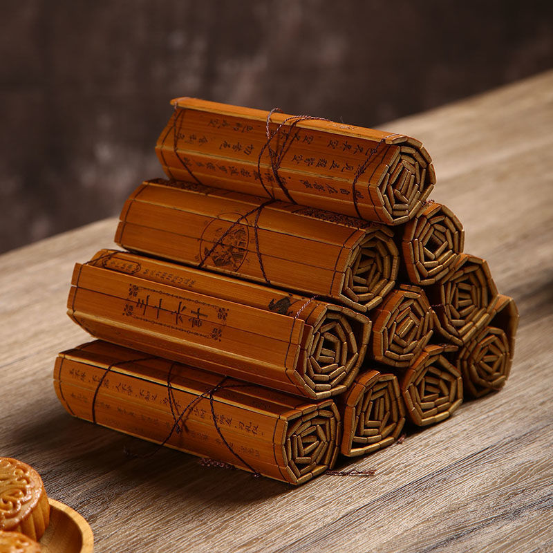 竹简书三字经 道德经 弟子规 朱子家训 竹书复古演出卷轴拍摄道具