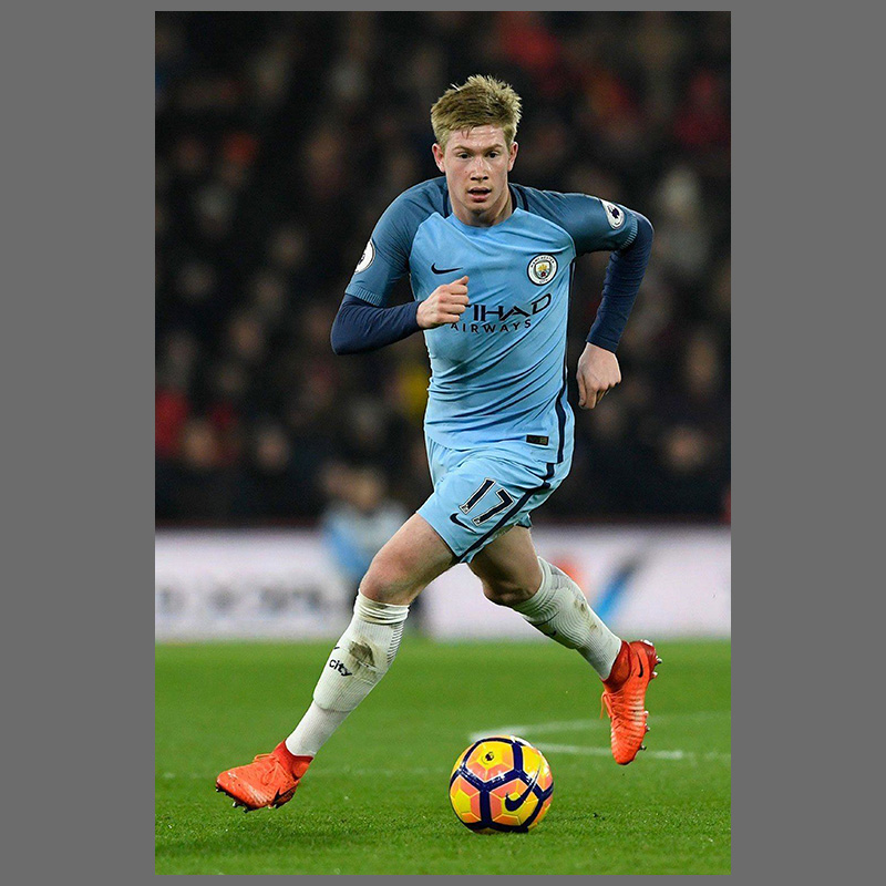 64n德布劳内海报曼城丁丁球星足球装饰画挂图梅西c罗墙贴壁纸 图片