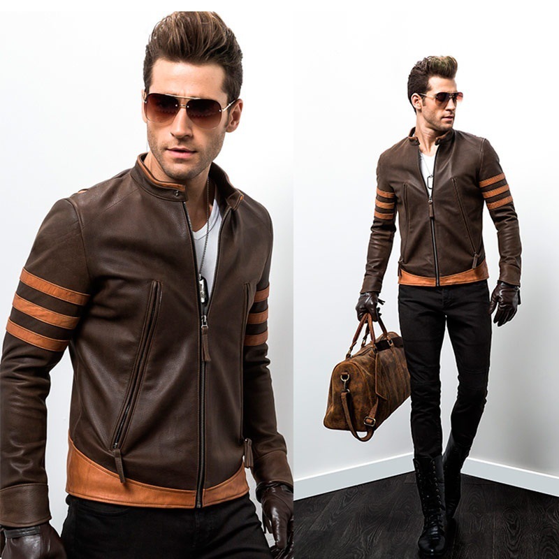 跨境男士金刚狼皮衣修身夹克logans摩托机车皮衣标准版xy999