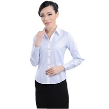 供应企业服装定购 办公室女职员工衣厂服订货 工作服衬衣长袖衬衫