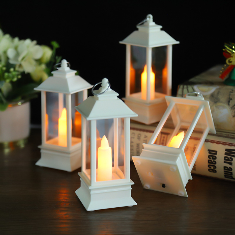 Exclusive for Cross-Border Retro Square Top Small Wind Light LED Luminous Candle Christmas Halloween Scene Layout Ambience Light