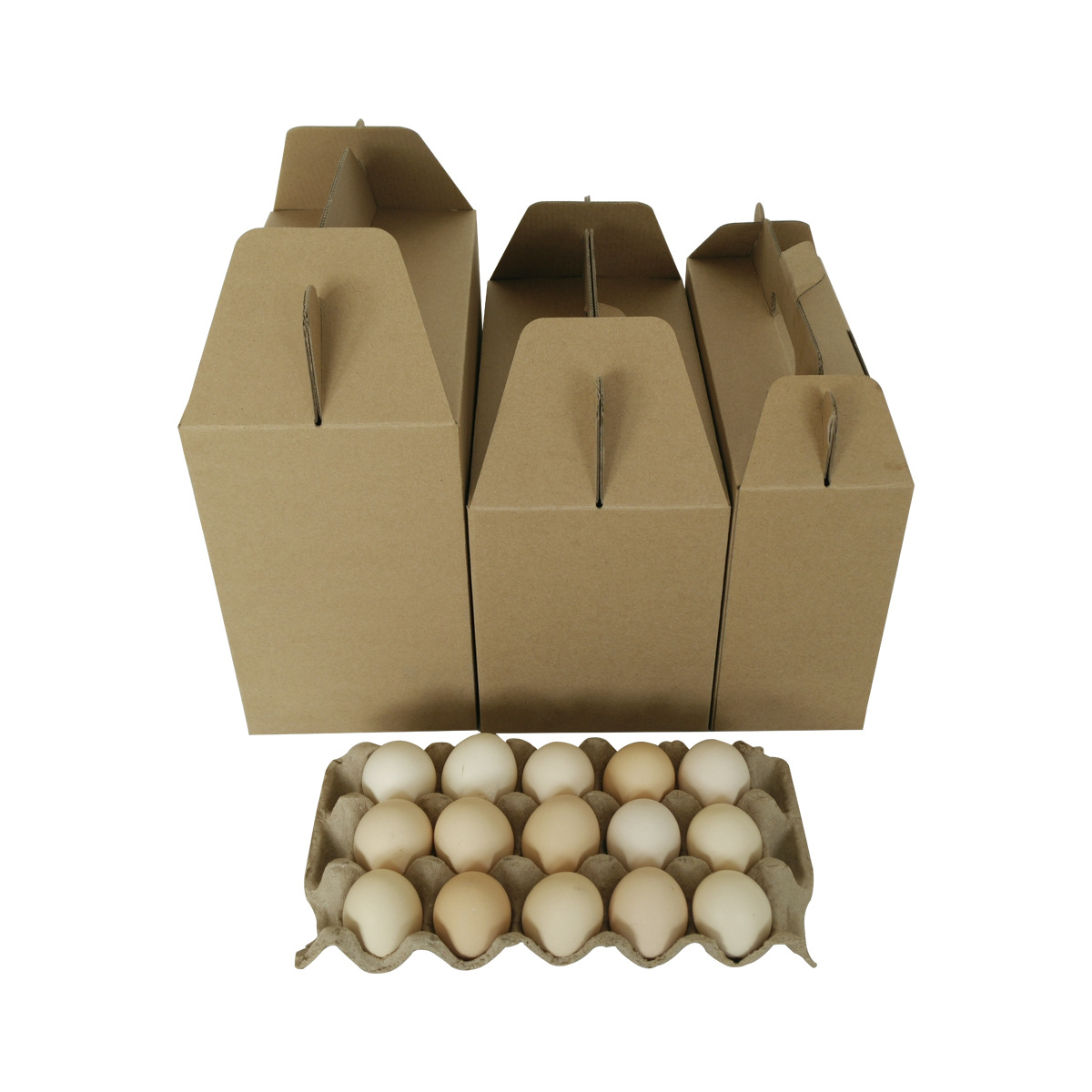 通用现货土鸡蛋草鸡蛋手提纸盒礼品盒瓦楞包装盒30-60枚装跨境