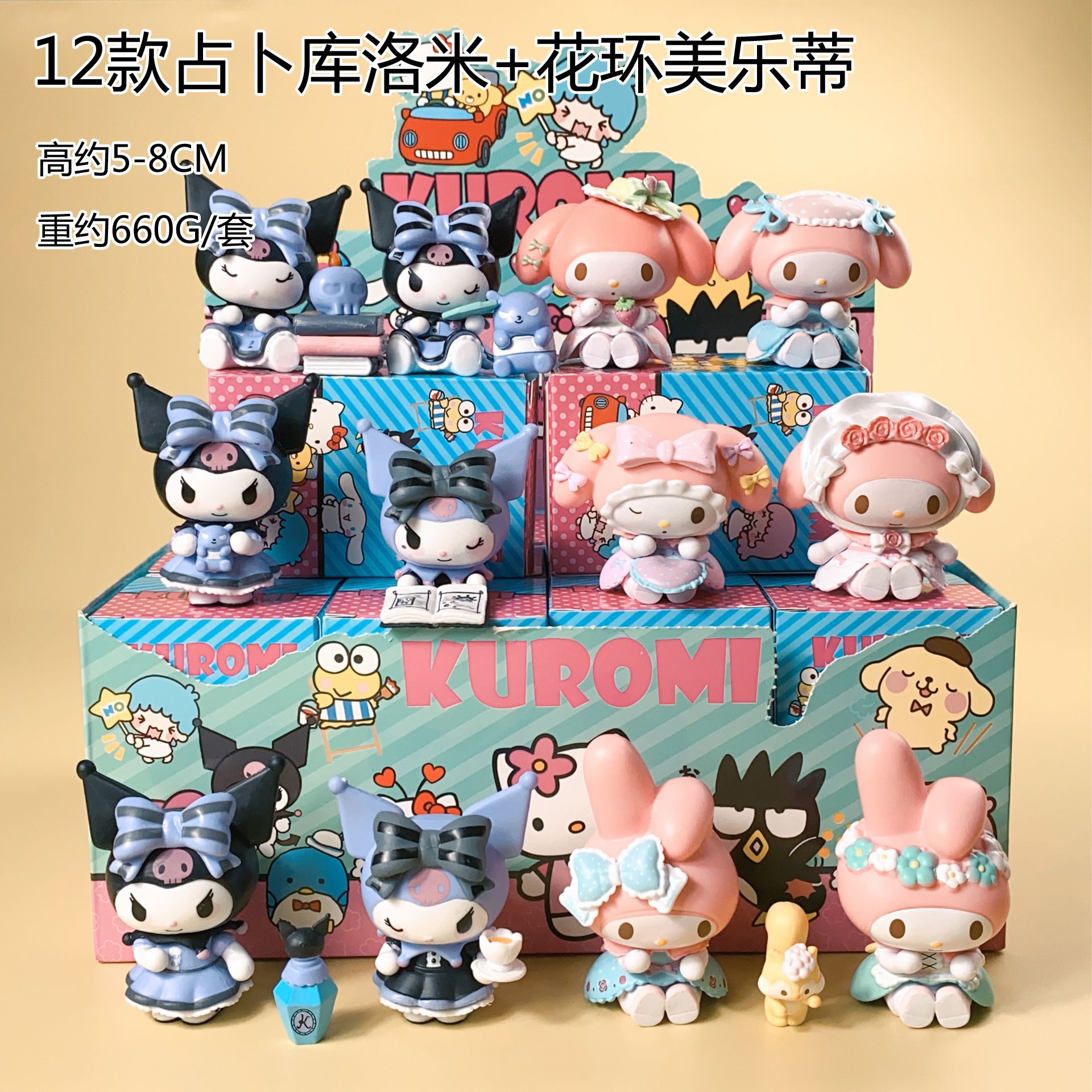 Sanrio Blind Box Clow M Melody Hand-Made Tea Party Dream Series Room Ornaments Birthday Gift