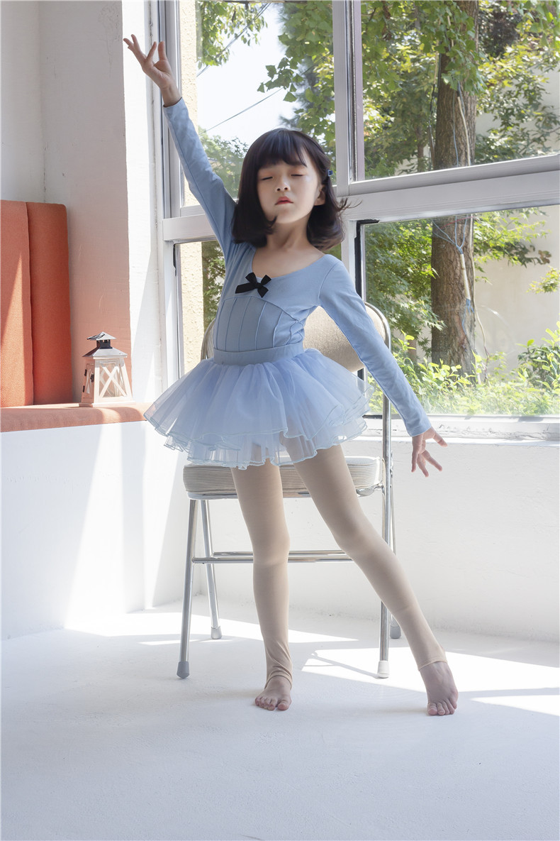 秋冬加绒加厚舞蹈袜女童打底裤薄绒白色踩脚连袜肤色光腿高弹袜子