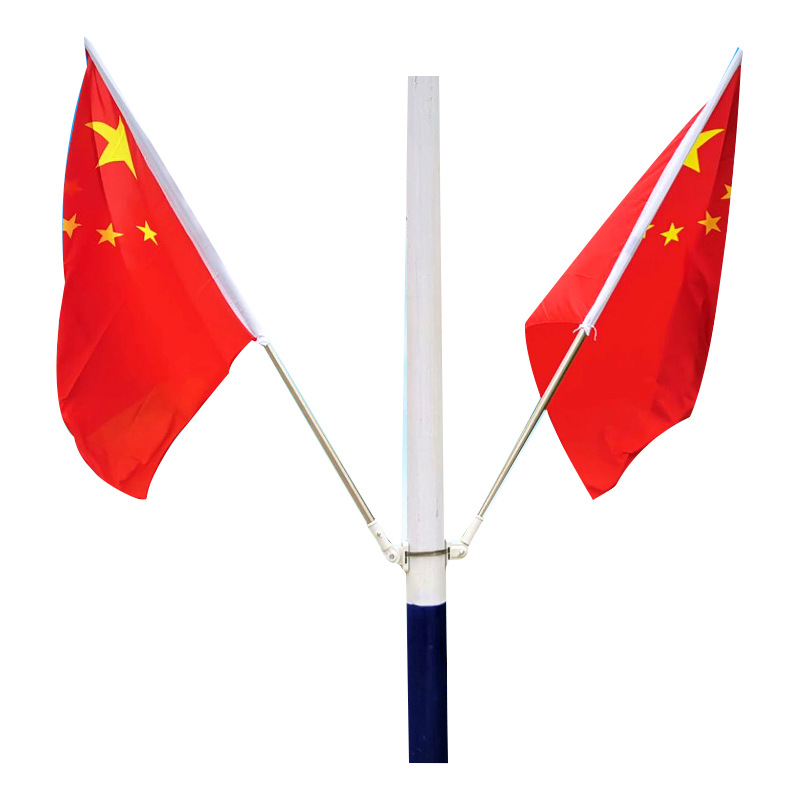 国庆4号5号灯杆旗旗杆 路灯杆刀旗马路五星红旗小区对旗