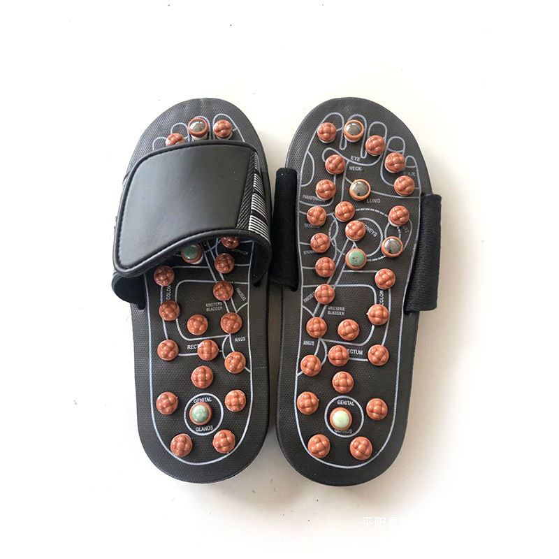 Factory in Stock Massage Slipper Shoes Rotating Tai Chi Massage Slipper Shoes round Beads Barbed Foot Acupoint Health Care Massage Slipper