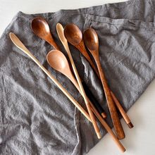 小木勺日式木質長柄勺創意和風蜂勺調味勺實木餐具攪拌調羹勺子