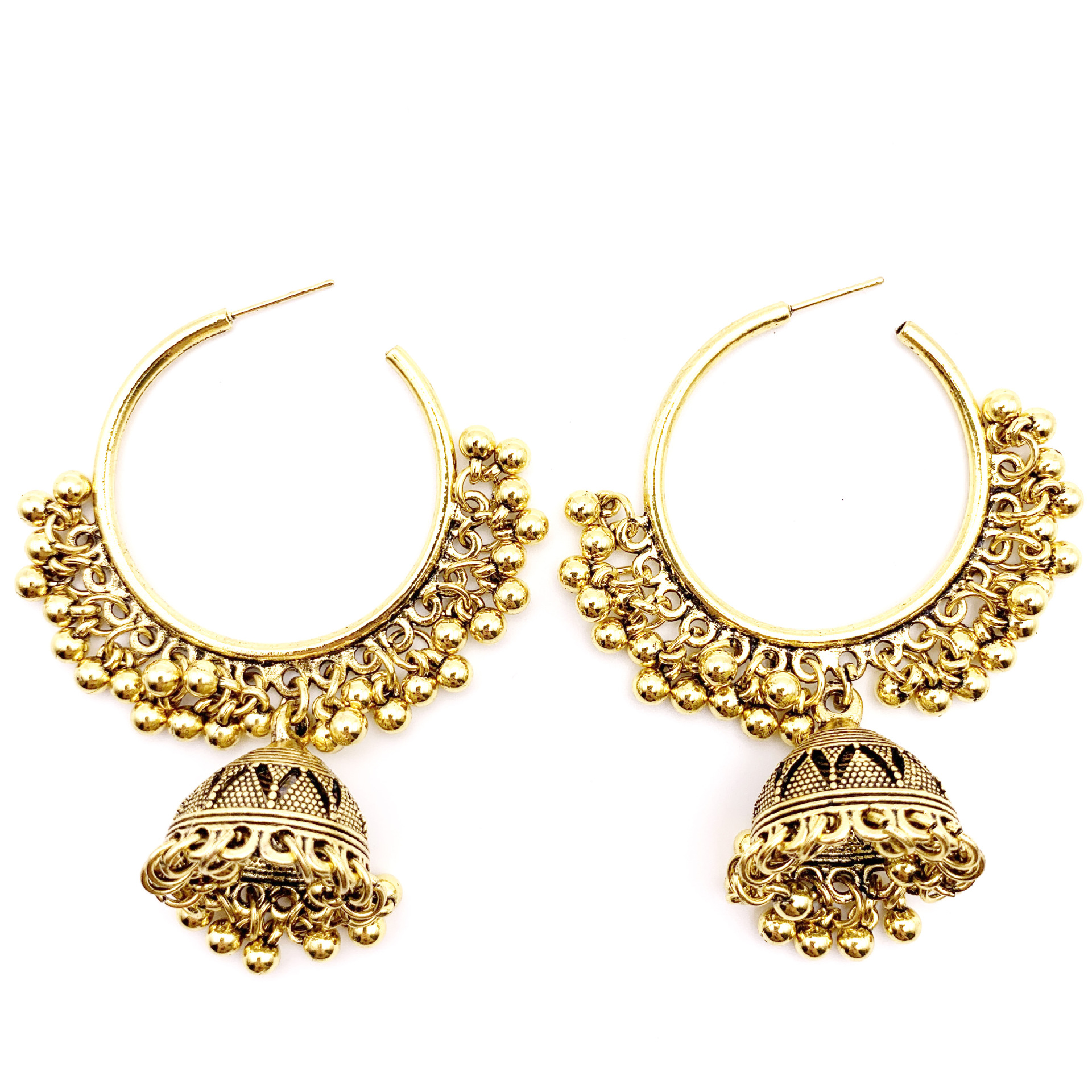 跨境欧美复古民族风印度风计感铃铛耳饰品个性珍珠流苏耳饰-阿里巴巴