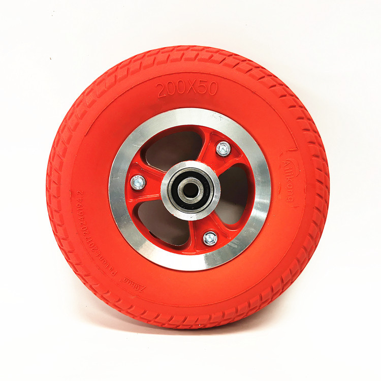 8寸电动滑板车前轮200x50弹力减震镂空实心轮胎整轮套装后轮配件