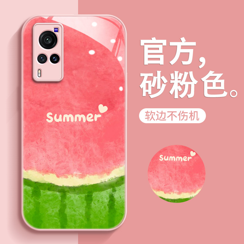 西瓜vivox90手机壳适用x80新款x70网红x60简约y77防摔y52s玻璃套