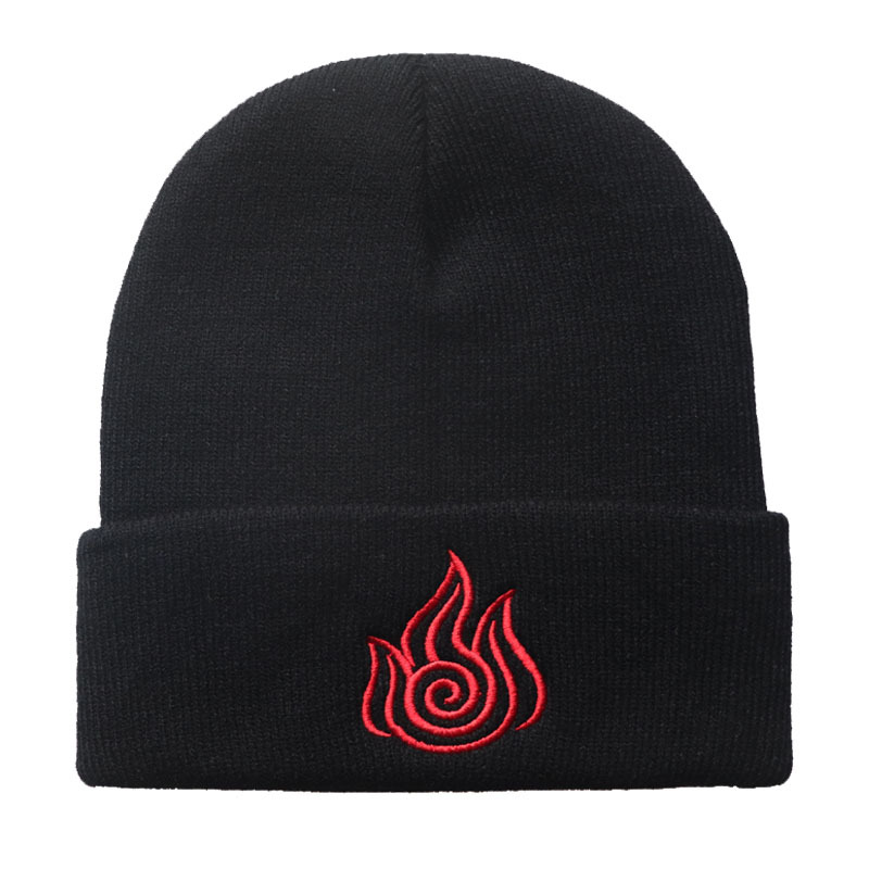 Cartoon Fire Nation Woolen Cap Avatar Last Air Bender Embroidery Knitted Hat Sleeve Cap